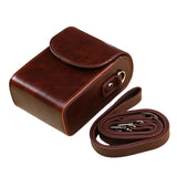 Maxbell Camera Case Stylish PU Leather Waterproof Small Lightweight Camera Sling Bag Coffee