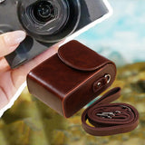 Maxbell Camera Case Stylish PU Leather Waterproof Small Lightweight Camera Sling Bag Coffee