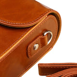 Maxbell Camera Case Stylish PU Leather Waterproof Small Lightweight Camera Sling Bag Brown