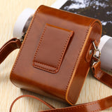 Maxbell Camera Case Stylish PU Leather Waterproof Small Lightweight Camera Sling Bag Brown
