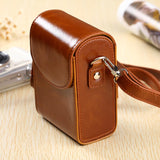 Maxbell Camera Case Stylish PU Leather Waterproof Small Lightweight Camera Sling Bag Brown
