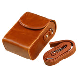 Maxbell Camera Case Stylish PU Leather Waterproof Small Lightweight Camera Sling Bag Brown