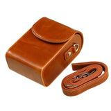 Maxbell Camera Case Stylish PU Leather Waterproof Small Lightweight Camera Sling Bag Brown