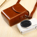 Maxbell Camera Case Stylish PU Leather Waterproof Small Lightweight Camera Sling Bag Brown