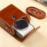 Maxbell Camera Case Stylish PU Leather Waterproof Small Lightweight Camera Sling Bag Brown