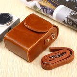 Maxbell Camera Case Stylish PU Leather Waterproof Small Lightweight Camera Sling Bag Brown
