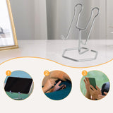 Maxbell Phone Holder Metal Wire Gift Sturdy Cellphone Mount for Travel Bedroom Table Silver