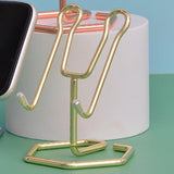 Maxbell Phone Holder Metal Wire Gift Sturdy Cellphone Mount for Travel Bedroom Table Gold