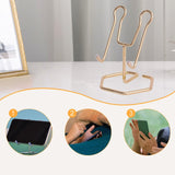 Maxbell Phone Holder Metal Wire Gift Sturdy Cellphone Mount for Travel Bedroom Table Gold