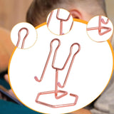 Maxbell Phone Holder Metal Wire Gift Sturdy Cellphone Mount for Travel Bedroom Table Rose Gold