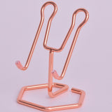 Maxbell Phone Holder Metal Wire Gift Sturdy Cellphone Mount for Travel Bedroom Table Rose Gold