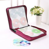 Maxbell CD Case Storage 256 Capacity Carrying Dustproof DVD Case for Office Home Car Burgundy