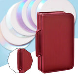Maxbell DVD Case Holder Organizer 128 Capacity with Handle CD Case Storage for Trips Burgundy