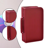 Maxbell DVD Case Holder Organizer 128 Capacity with Handle CD Case Storage for Trips Burgundy