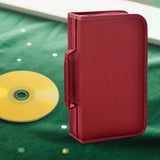 Maxbell DVD Case Holder Organizer 128 Capacity with Handle CD Case Storage for Trips Burgundy