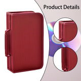 Maxbell DVD Case Holder Organizer 128 Capacity with Handle CD Case Storage for Trips Burgundy