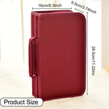 Maxbell DVD Case Holder Organizer 128 Capacity with Handle CD Case Storage for Trips Burgundy