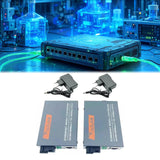 Maxbell Gigabit Fiber Media Converter Compact Metal Easy to Use Portable Single Mode