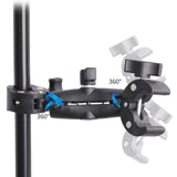 Maxbell Camera Clamp Mount Strong with 360° Ball Head for Sports Camera Phone Tripod 6 inch Double Clip