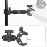 Maxbell Camera Clamp Mount Strong with 360° Ball Head for Sports Camera Phone Tripod 9 inch Double Clip