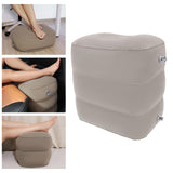 Maxbell Inflatable Travel Foot Rest Adjustable Height for Long Trip Office Home Cars Gray