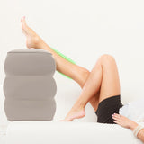 Maxbell Inflatable Travel Foot Rest Adjustable Height for Long Trip Office Home Cars Gray