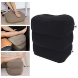 Maxbell Inflatable Travel Foot Rest Adjustable Height for Long Trip Office Home Cars Black