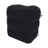 Maxbell Inflatable Travel Foot Rest Adjustable Height for Long Trip Office Home Cars Black