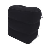 Maxbell Inflatable Travel Foot Rest Adjustable Height for Long Trip Office Home Cars Black