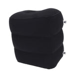 Maxbell Inflatable Travel Foot Rest Adjustable Height for Long Trip Office Home Cars Black