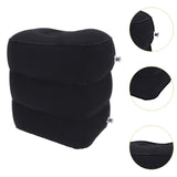 Maxbell Inflatable Travel Foot Rest Adjustable Height for Long Trip Office Home Cars Black
