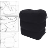 Maxbell Inflatable Travel Foot Rest Adjustable Height for Long Trip Office Home Cars Black
