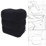 Maxbell Inflatable Travel Foot Rest Adjustable Height for Long Trip Office Home Cars Black