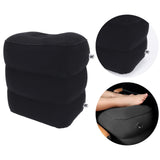 Maxbell Inflatable Travel Foot Rest Adjustable Height for Long Trip Office Home Cars Black