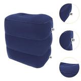 Maxbell Inflatable Travel Foot Rest Adjustable Height for Long Trip Office Home Cars Blue