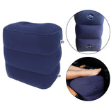 Maxbell Inflatable Travel Foot Rest Adjustable Height for Long Trip Office Home Cars Blue