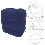 Maxbell Inflatable Travel Foot Rest Adjustable Height for Long Trip Office Home Cars Blue