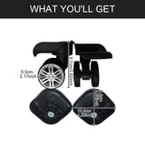 Maxbell 2Pcs Luggage Suitcase Wheels Wear Resistant Easy Installation Swivel Casters L