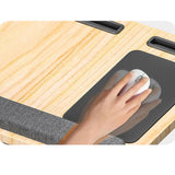 Maxbell Laptop Lap Desk Wooden with Cushion for Business Trip Working at Home Office White
