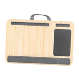 Maxbell Laptop Lap Desk Wooden with Cushion for Business Trip Working at Home Office White