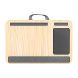 Maxbell Laptop Lap Desk Wooden with Cushion for Business Trip Working at Home Office White