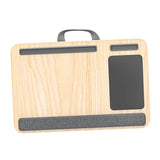 Maxbell Laptop Lap Desk Wooden with Cushion for Business Trip Working at Home Office White