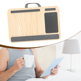 Maxbell Laptop Lap Desk Wooden with Cushion for Business Trip Working at Home Office White