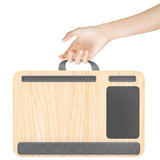 Maxbell Laptop Lap Desk Wooden with Cushion for Business Trip Working at Home Office White