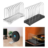 Maxbell Vinyl Record Stand Newspaper Vinyl Record Organizer for Shelf Office Desktop argent
