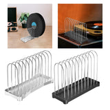 Maxbell Vinyl Record Stand Newspaper Vinyl Record Organizer for Shelf Office Desktop argent