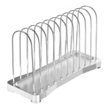 Maxbell Vinyl Record Stand Newspaper Vinyl Record Organizer for Shelf Office Desktop argent