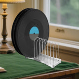 Maxbell Vinyl Record Stand Newspaper Vinyl Record Organizer for Shelf Office Desktop argent