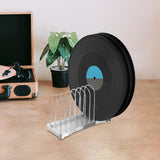Maxbell Vinyl Record Stand Newspaper Vinyl Record Organizer for Shelf Office Desktop argent