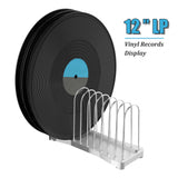 Maxbell Vinyl Record Stand Newspaper Vinyl Record Organizer for Shelf Office Desktop argent